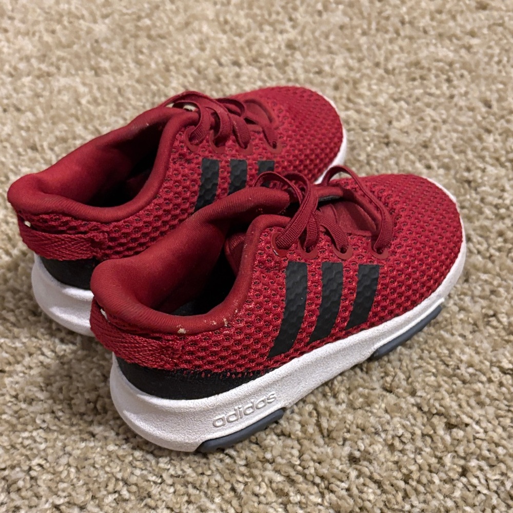 Adidas Kids Red and Black Sneakers